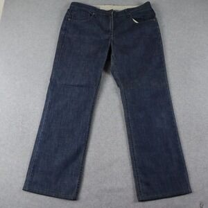Faconnable Jeans Womens 14 Relaxed Straight Leg 5-Pocket Cotton Denim Dark Blue